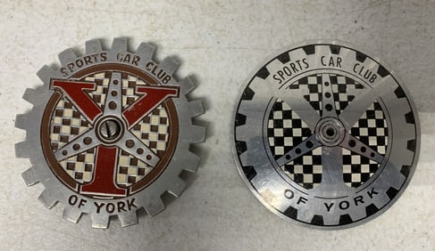 2 Sports Car Club of York medallions