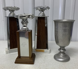 4 S.C.C.Y. racing trophies
