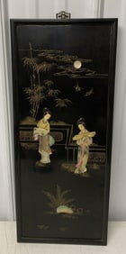 black lacquered mother of pearl wall art