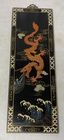 black lacquered dragon wall art