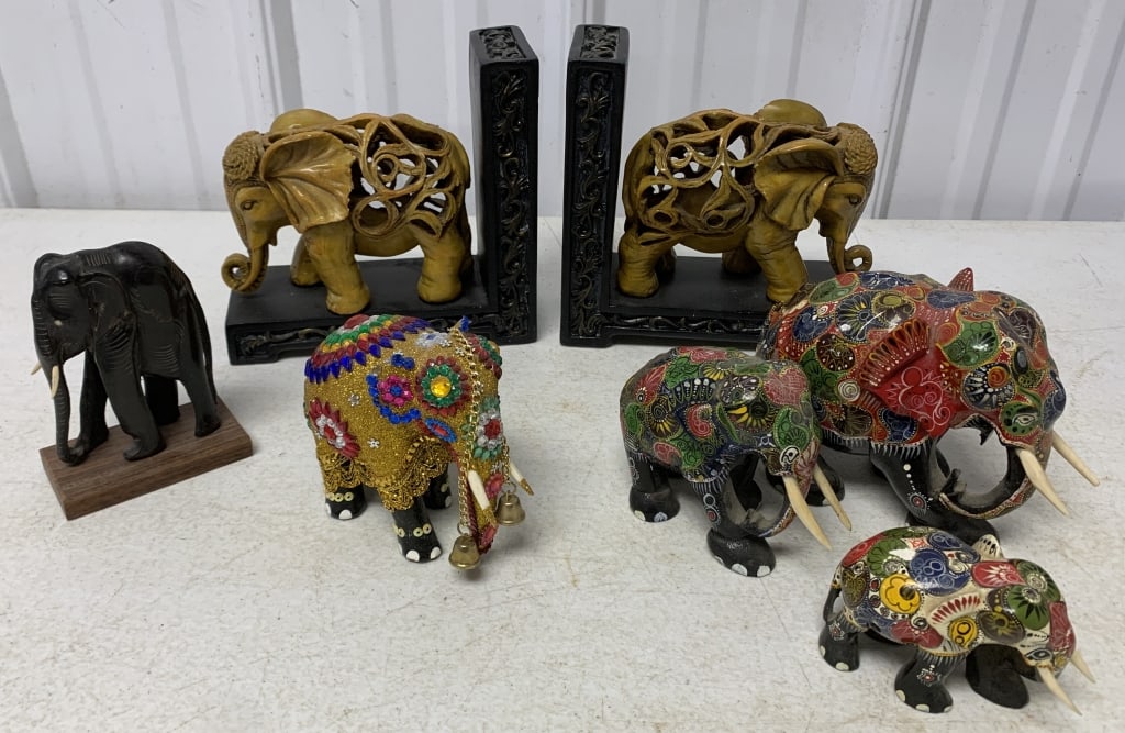 elephant bookends and decorative elephants: have wear