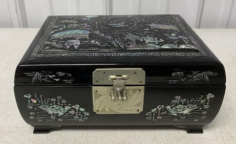black lacquered jewelry box