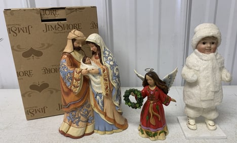 2 Jim Shore figurines & Elaine Roesle figure