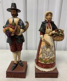 2 Jim Shore Thanksgiving figures