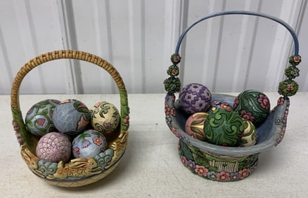 2 Jim Shore Spring Baskets