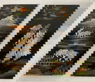 2 Minh Phuong Viet Nam black lacquer art pieces