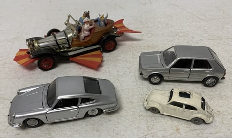 4 die cast cars; Corgi, Shuco, Gama + Matchbox