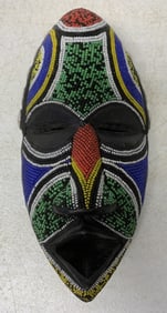 small African wood beaded mask