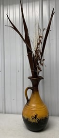 pottery urn w/dried plants