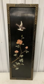 black lacquered, soapstone wall panel