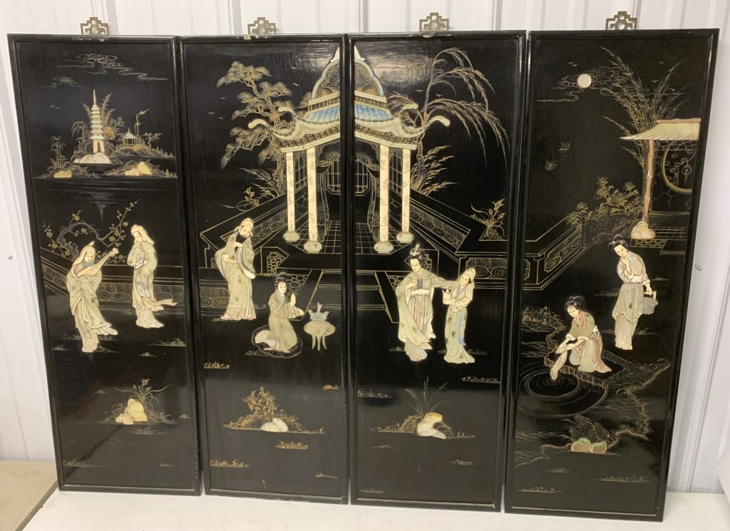 4 black lacquered wall panels (1 of 12)