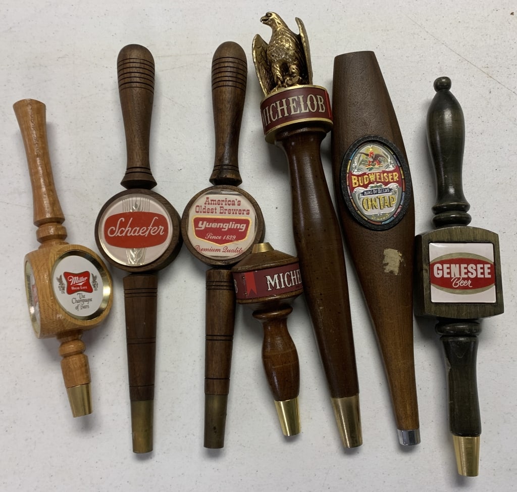 7 beer tap handles: have wear, see photos for branding