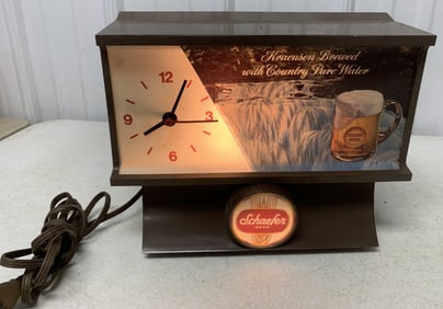 Schaefer beer lighted clock