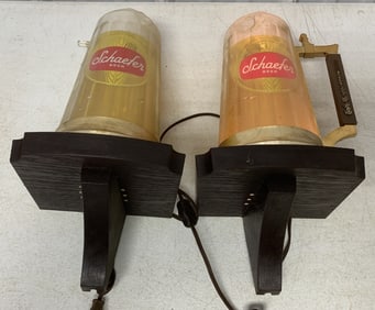 2 Schaefer beer lighted signs
