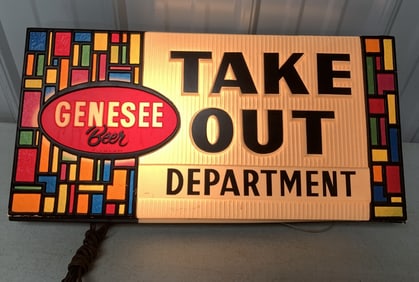Genesee Beer Take Out Department lighted sign