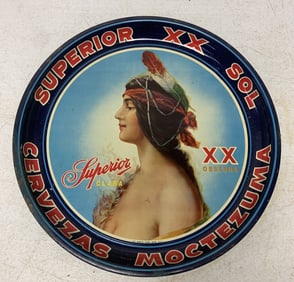 Superior XX Sol Cervesas Moctezuma beer tray