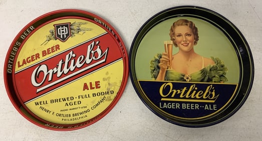 2 Ortlieb's beer trays