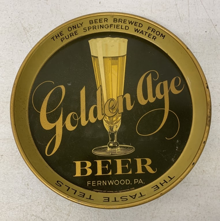 Golden Age Beer tray: has wear with scratches