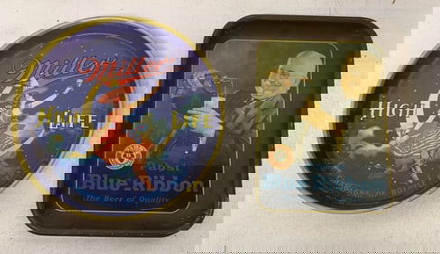 Pabst and Miller High Life beer trays