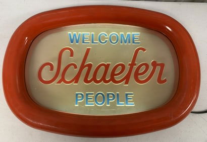 Welcome Schaefer People lighted sign