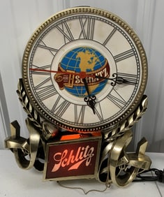 Schlitz lighted clock