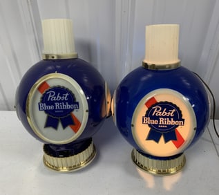 pair of Pabst Blue Ribbon wall sconces