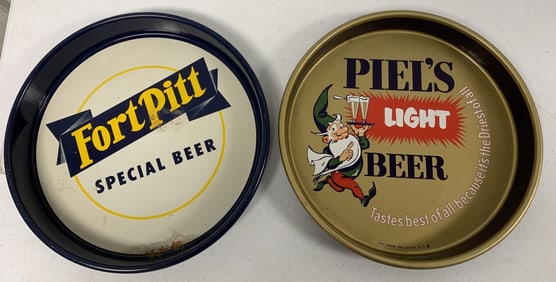 Fort Pitt and Piel's Light Beer trays