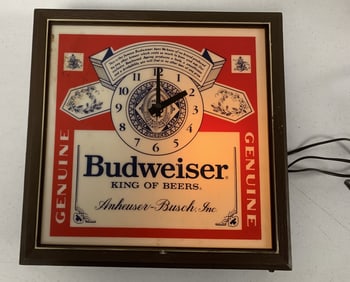 Budweiser lighted clock
