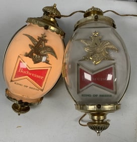 pair of Budweiser wall sconces