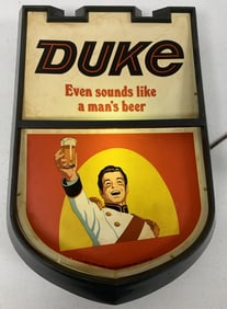 Duke lighted beer sign