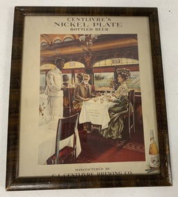 Centlivre's Nickel Plate bottled beer framed adv.
