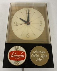 Schaefer beer lighted clock