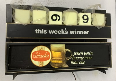 Schaefer lighted beer sign