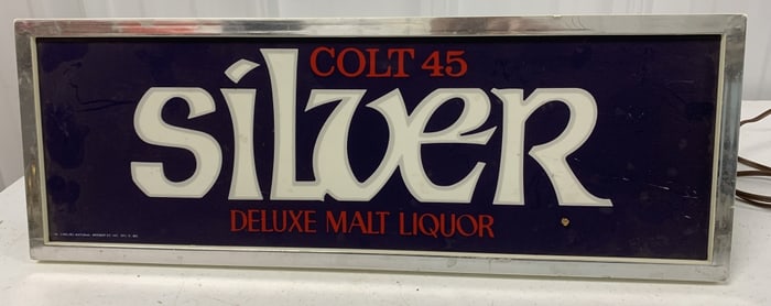 Colt 45 Silver Deluxe Malt Liquor lighted sign
