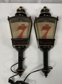 2 Seagram's 7 wall lights