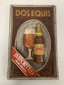 Dos Equis plastic sign