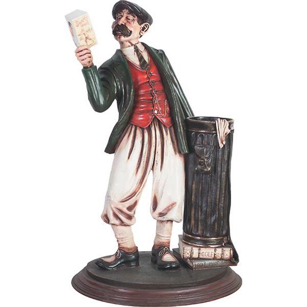 Rainy Day Golfer Umbrella Std: T-HFRDG 21.00 x 17.00 x 36.00 The Rainy Day Golfer from Whimsical Treasures brings an exclusive style that will enhance your design area featuring golfer reading a book next to golf bag umbrella stan