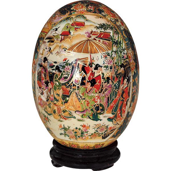 Porcelain Egg on Stand: This delightful porcelain accessory is richly adorned in fine details. AFD Home makes it easy to put color and style in any living space - with this ornate & versatile work of art priced where no othe