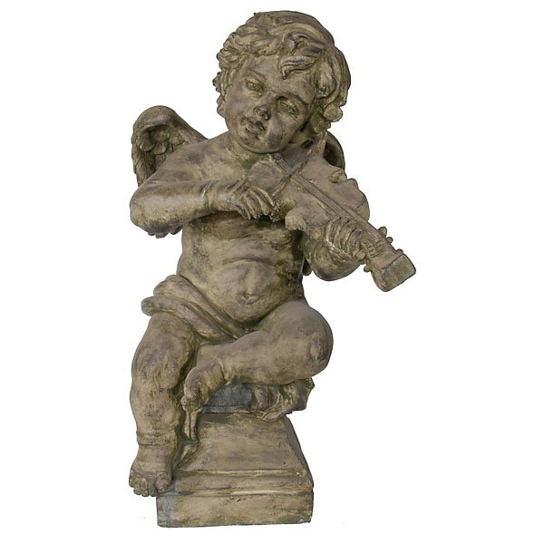 Garden Cherub with Violin: From our Garden collection, the Garden Cherub with the Violin. Makes the perfect pair with our Garden Cherub with Harp.