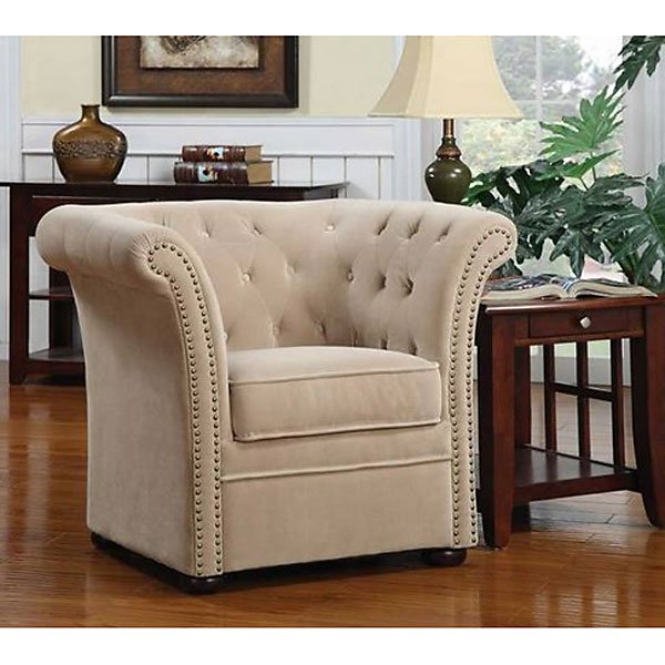Champagne Tufted Arm Chair: Cute Accent Chair for any home! High Bidder does have the option to purchase a pair
