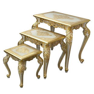 Gold Nesting Tables: Gold Nesting TablesDimensions 21 x 29 x 28