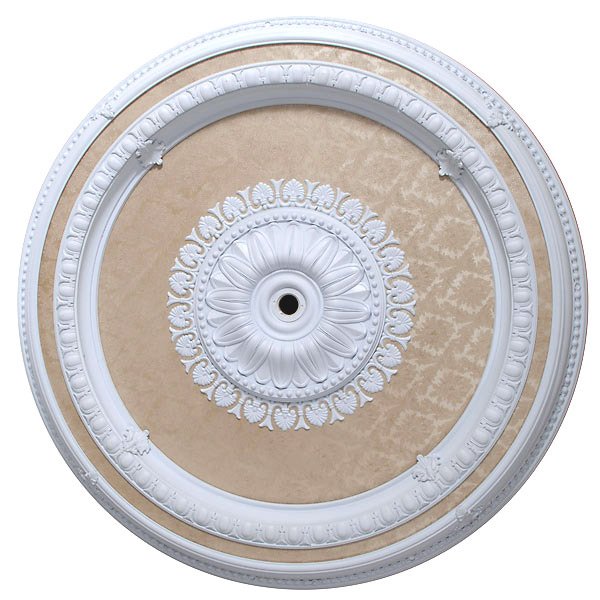 Blanco Round Medallion: An innovative decorative solution, all hand assembled & hand finished, our ceiling medallions utilize beautifully antiqued imagery to add interest to chandeliers and ceilings throughout your home. Usi