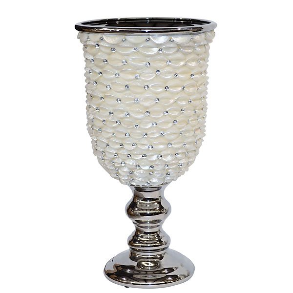 Pearlescent Chalice Vase: Pearlescent Chalice Vase Dimensions 10 x10 x 17