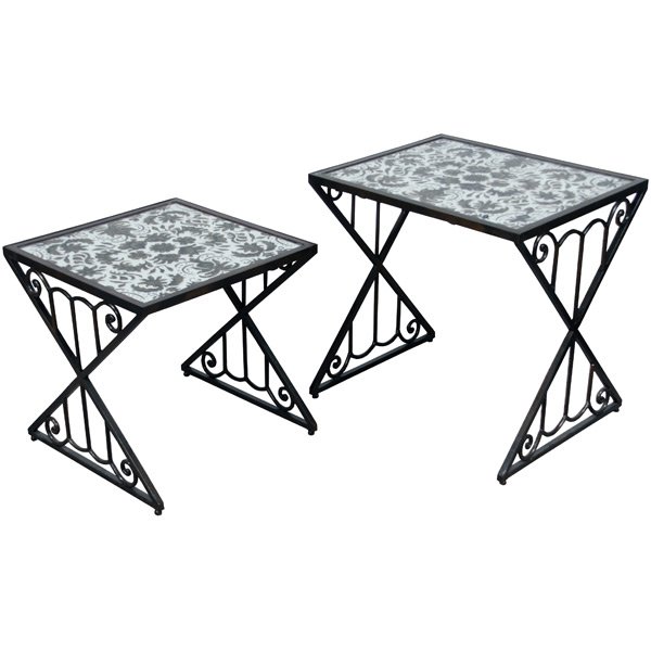 Biasca Nesting Tables-Set: Large: 22L X 18D X 22H; Small: 18L X 18D X 15H