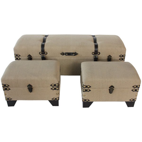 *PO*Linen Trunk Bench Set of 3 (1 of 1)