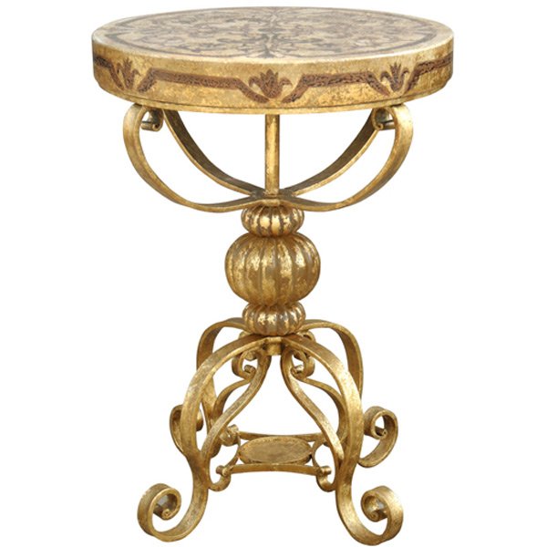 Golden Side Table: Golden Side Table 18 DIA X 26.5H