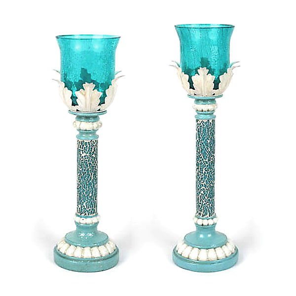 *PO*Blue Crackle Candlehds -S2          FREE SHIPPING (1 of 1)