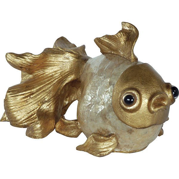Golden Capiz Goldfish: This handcrafted goldfish is inspired by nature. Using Capiz Shell and gold gilt accents it will become a highlight of your personal decor . Matching items: Turtle Frog Pear and Apple Golden Capiz Gol