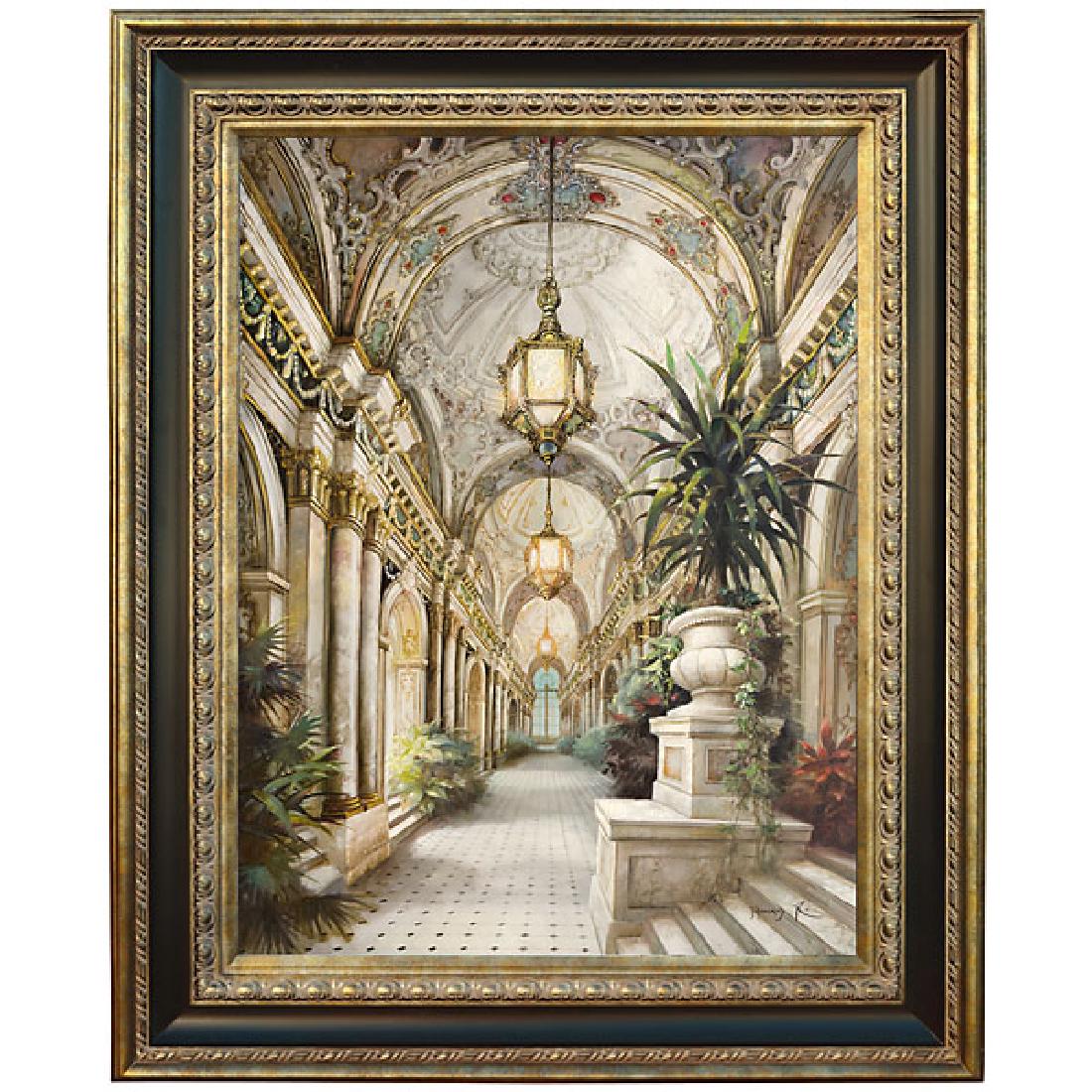 Palace Interior (KIT): A Le Beau Giclee is a Museum quality recreation of an original top artists' work on canvas by AFD. The techniques used are one of the most accurate forms of art reproduction today, utilizing 100% arch