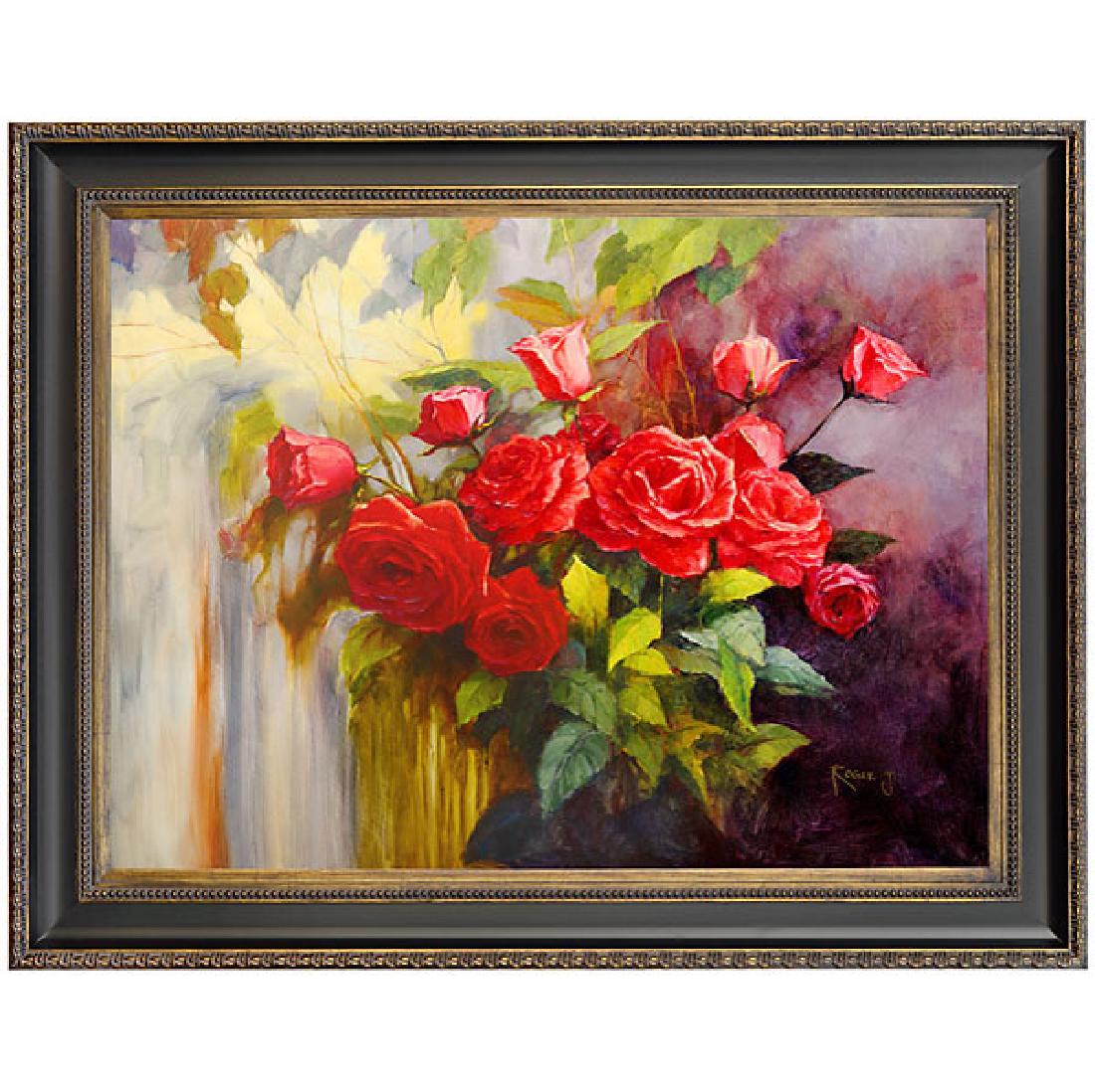 Rose Still Life: A Le Beau Giclee is a Museum quality recreation of an original top artists' work on canvas by AFD. The techniques used are one of the most accurate forms of art reproduction today, utilizing 100% arch